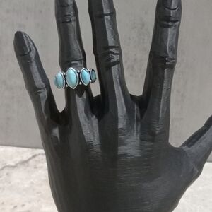 Blue And Silver Colored Ring